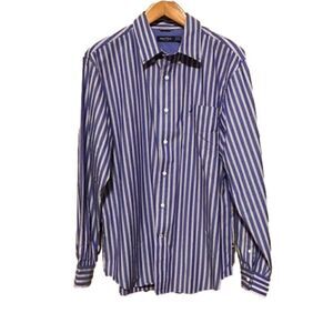 Nautica Blue Striped Button Up Shirt XL